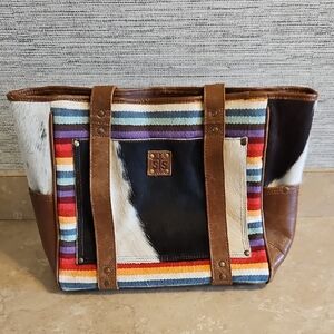 STS Ranchwear Phoenix Leather & Cowhide Tote, OS, Sold Out, Desert, Maximalism